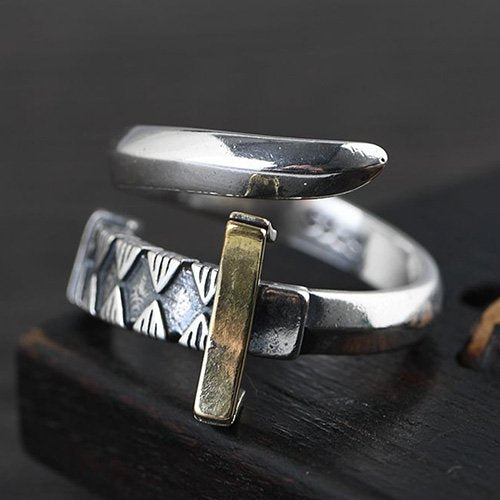 Men's Sterling Silver Sword Wrap Ring