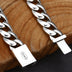 10mm Sterling Silver Cuban Link Bracelet for Men
