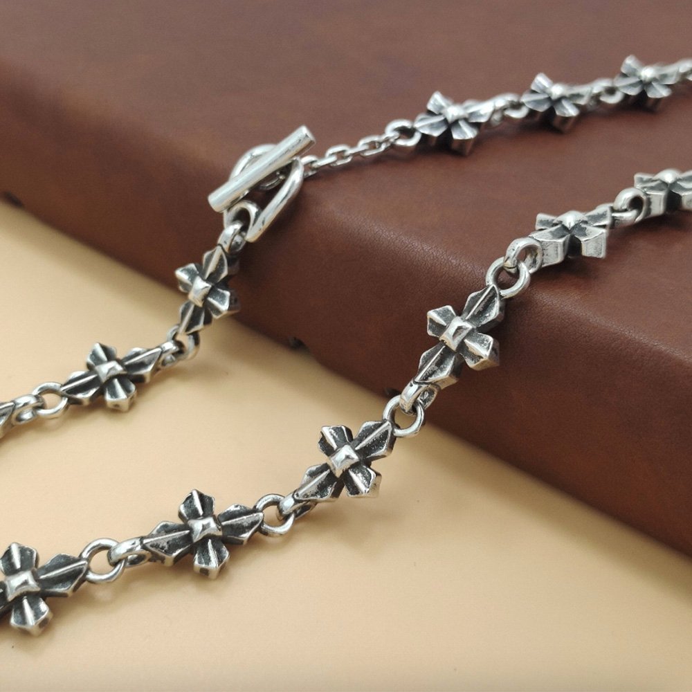 11 mm Men's Sterling Silver Cross Link Chain 20”