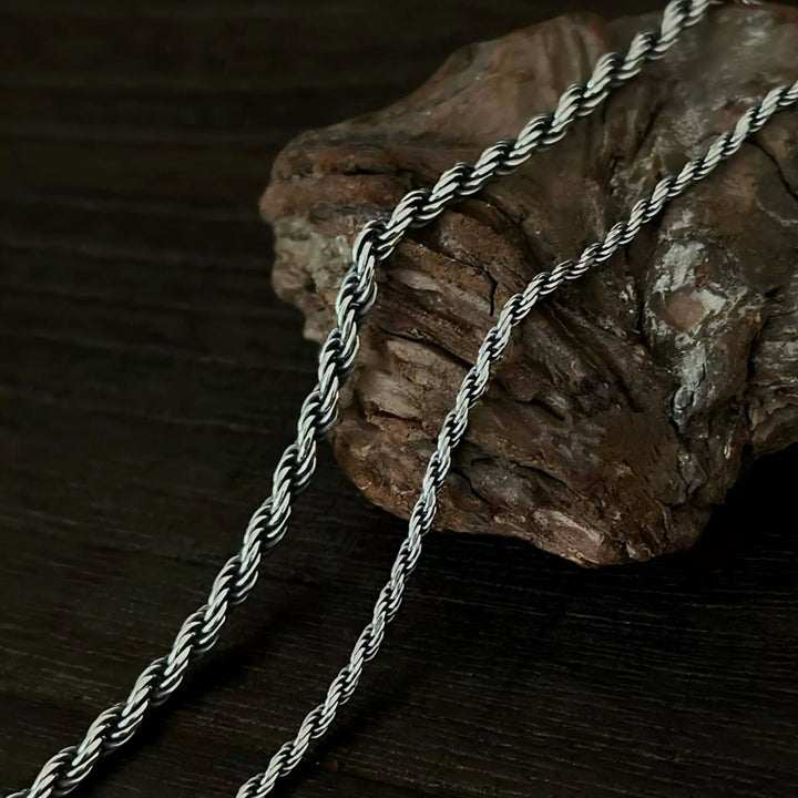 2-3mm Men's Sterling Silver Rope Chain 18"-32"