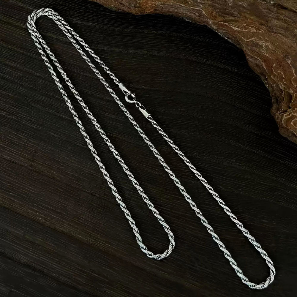 2-3mm Men's Sterling Silver Rope Chain 18"-32"