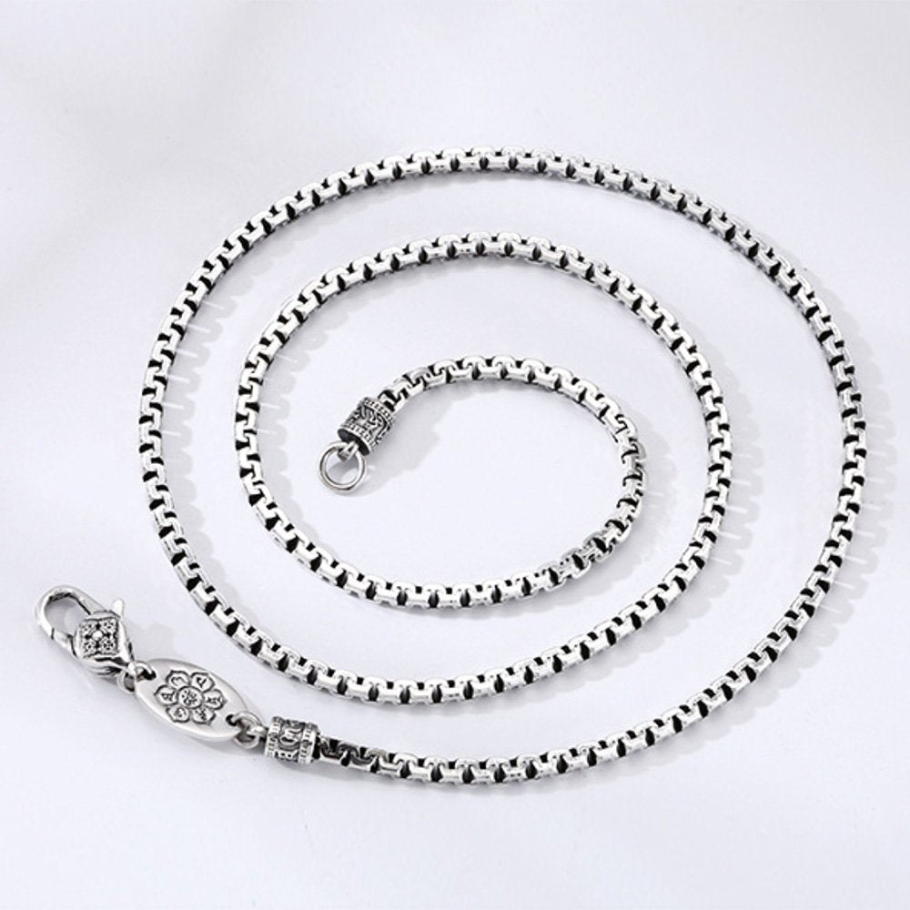 3 mm Men's Sterling Silver Box Chain 20"-26"