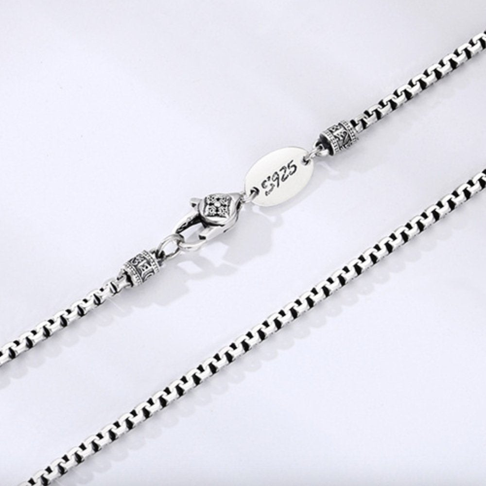 3 mm Men's Sterling Silver Box Chain 20"-26"