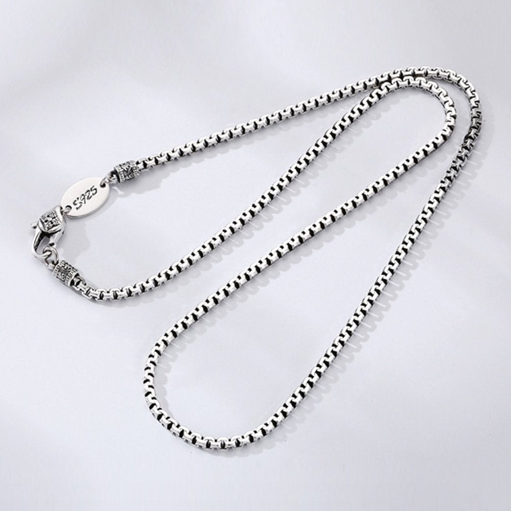 3 mm Men's Sterling Silver Box Chain 20"-26"