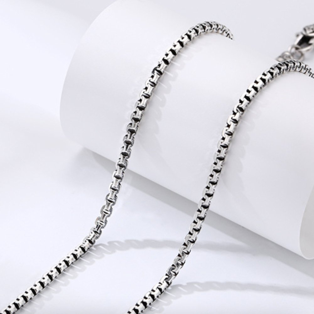 3 mm Men's Sterling Silver Box Chain 20"-26"