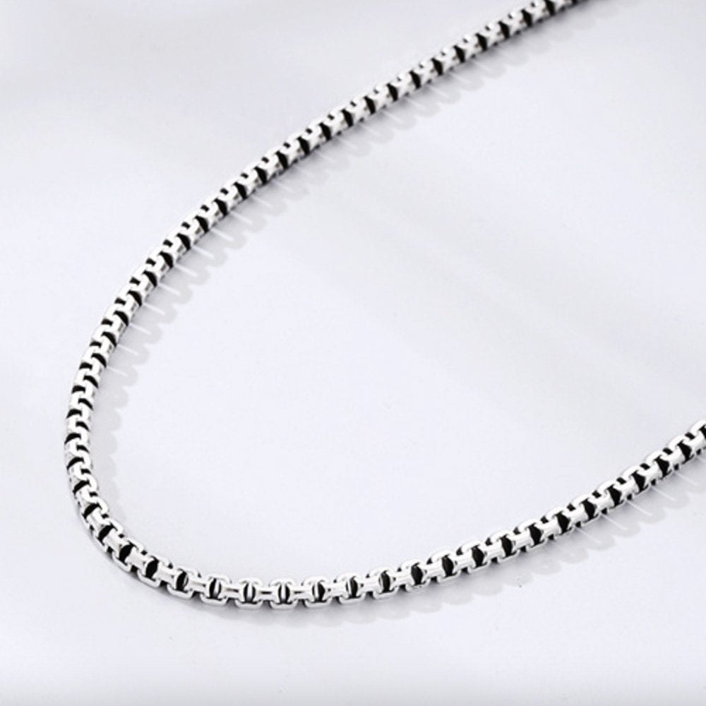 3 mm Men's Sterling Silver Box Chain 20"-26"