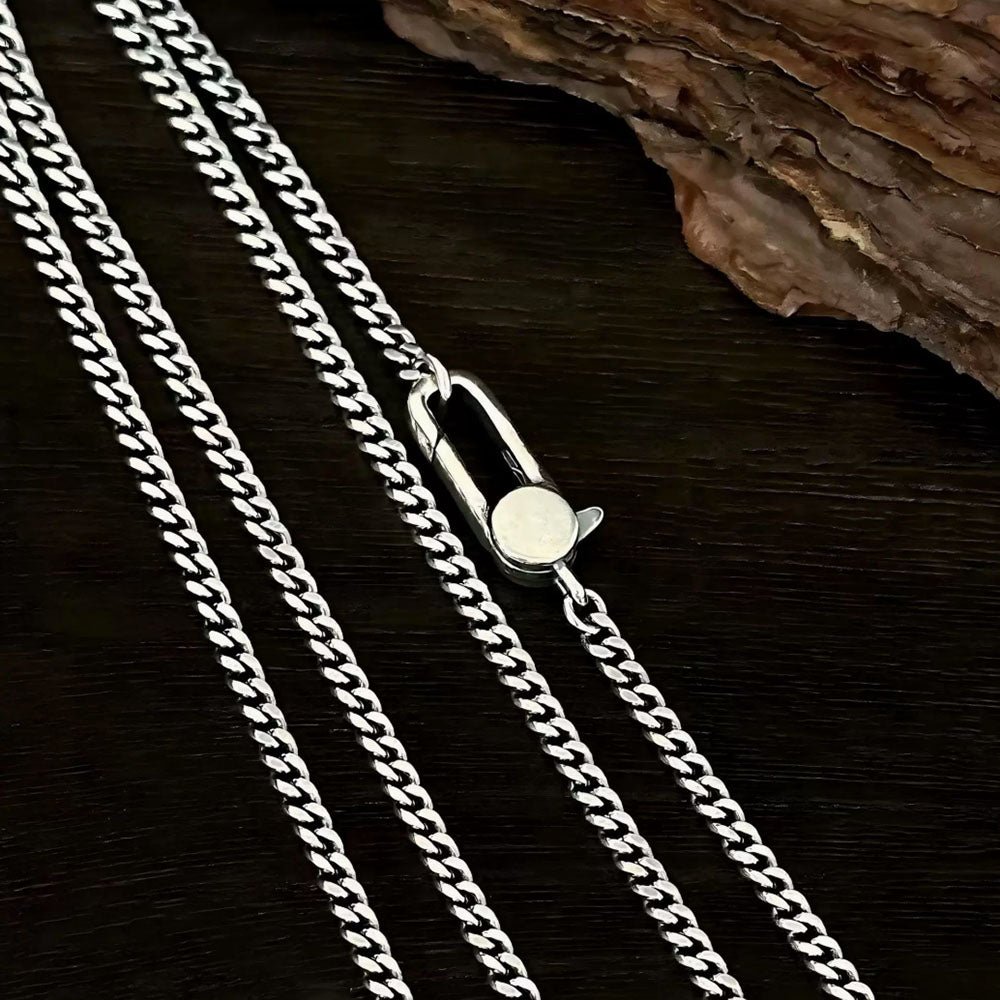 3mm Sterling Silver Cuban Link Chain for Men