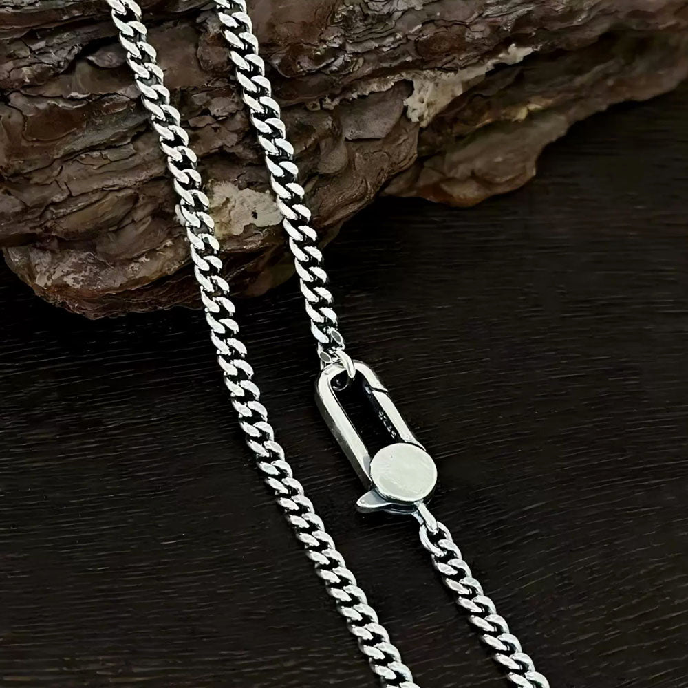 3mm Sterling Silver Cuban Link Chain for Men