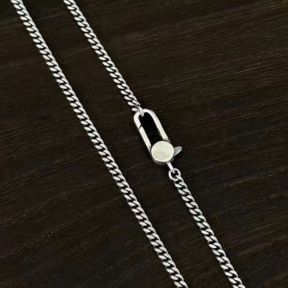 3mm Sterling Silver Cuban Link Chain for Men