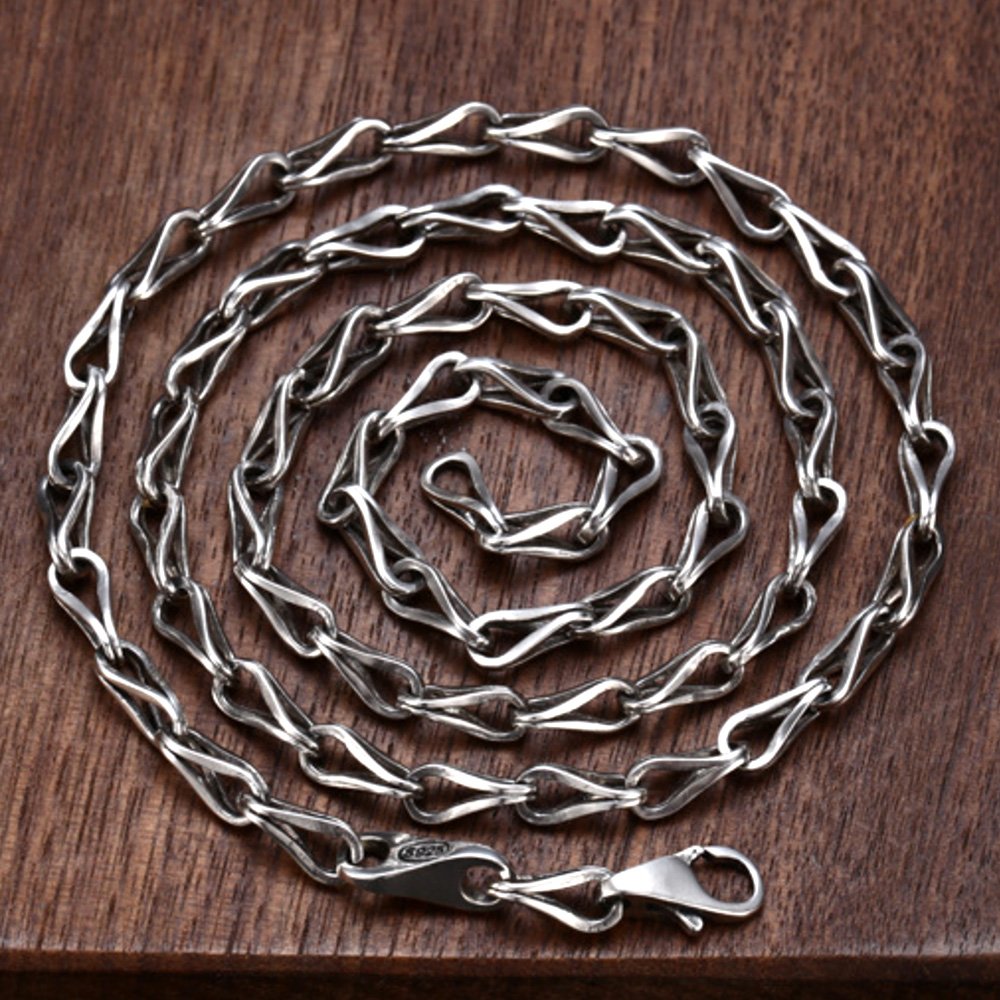 4 mm Men's Sterling Silver Link Chain 20”-26”