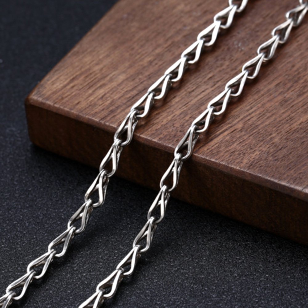 4 mm Men's Sterling Silver Link Chain 20”-26”