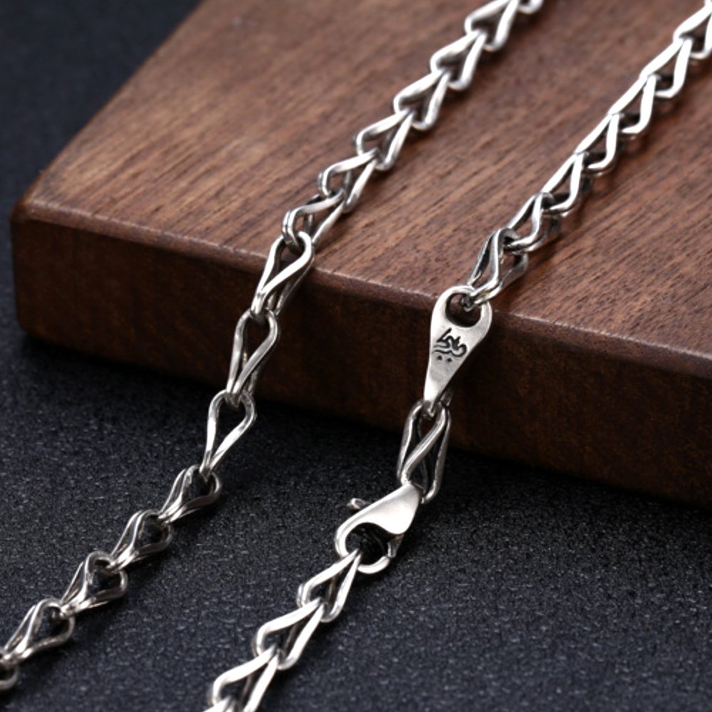 4 mm Men's Sterling Silver Link Chain 20”-26”