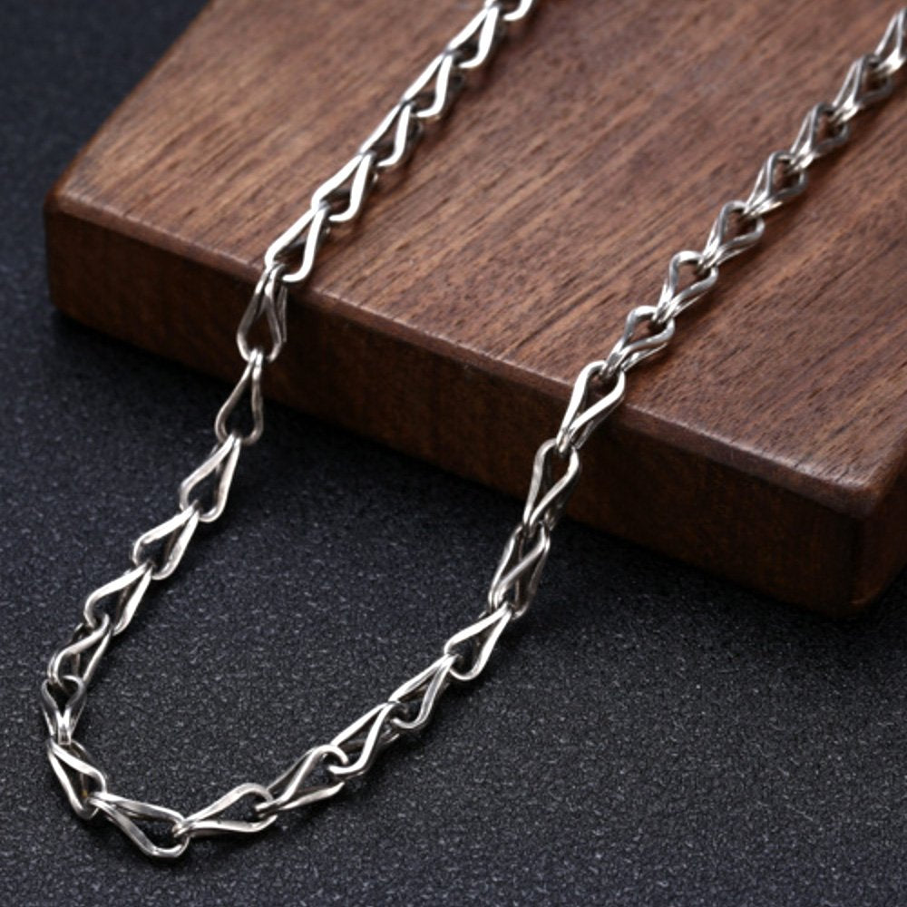 4 mm Men's Sterling Silver Link Chain 20”-26”