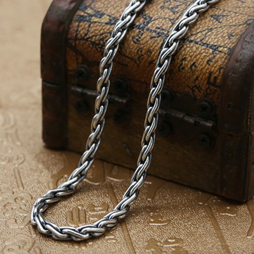 4 mm Men's Sterling Silver Parisian Wheat Chain 18”-26”