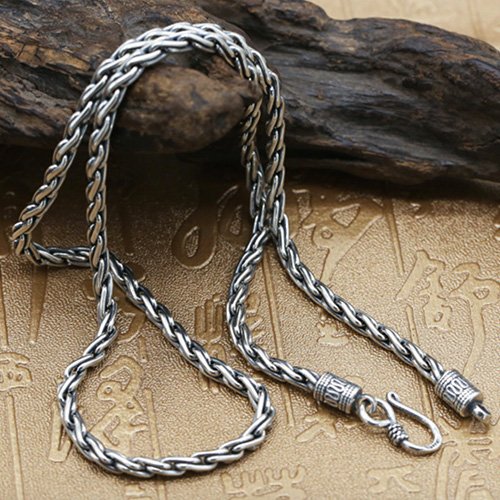 4 mm Men's Sterling Silver Parisian Wheat Chain 18”-26”