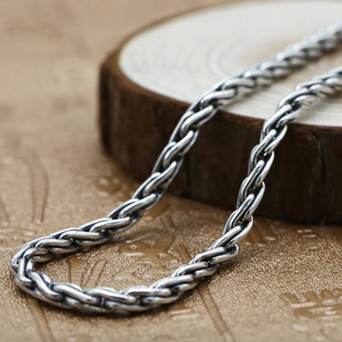 4 mm Men's Sterling Silver Parisian Wheat Chain 18”-26”