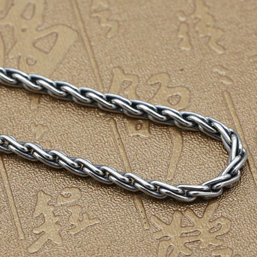 4 mm Men's Sterling Silver Parisian Wheat Chain 18”-26”