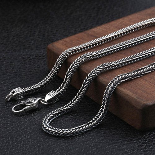 4mm Men's Sterling Silver Wheat Chain 18"-30"