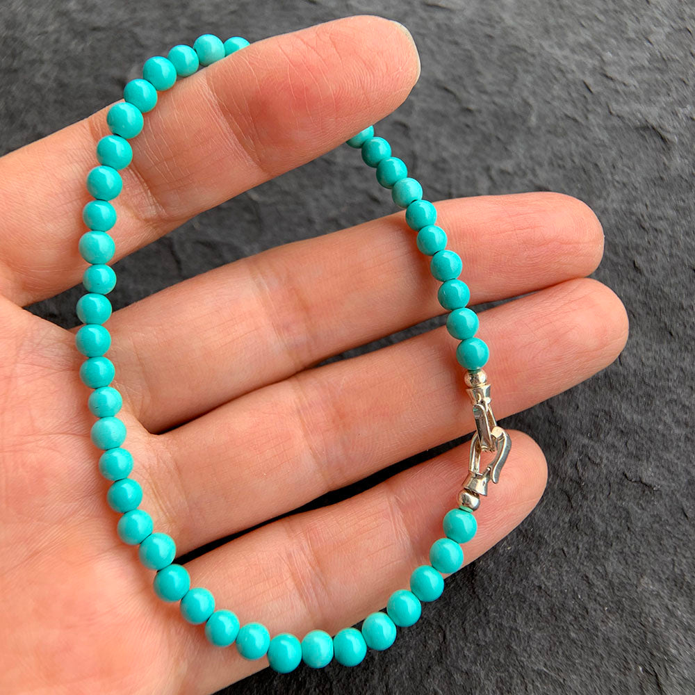 4mm Synthetic Turquoise Bead Bracelet