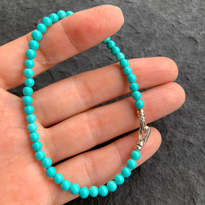 4mm Synthetic Turquoise Bead Bracelet