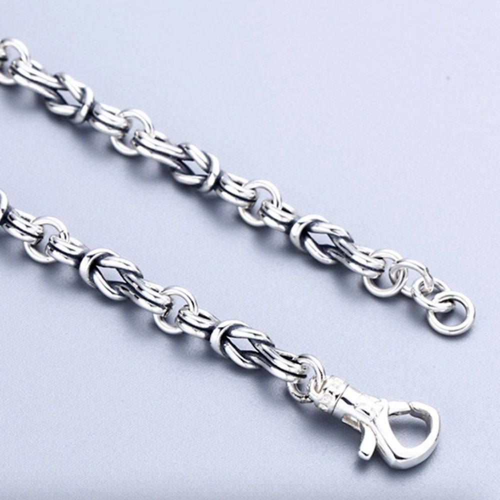 5 mm Men's Sterling Silver Knot Link Chain 20”-26"