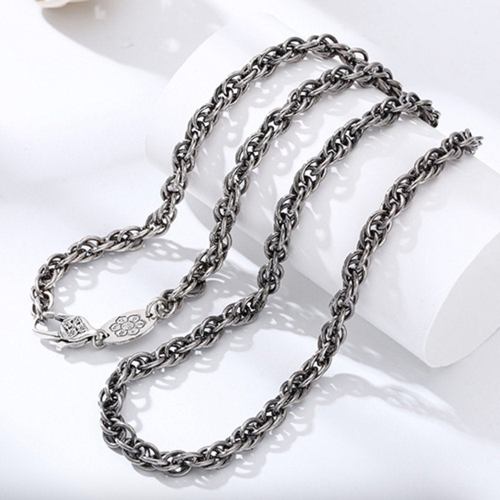 5 mm Men's Sterling Silver Rope Chain 20"-26"