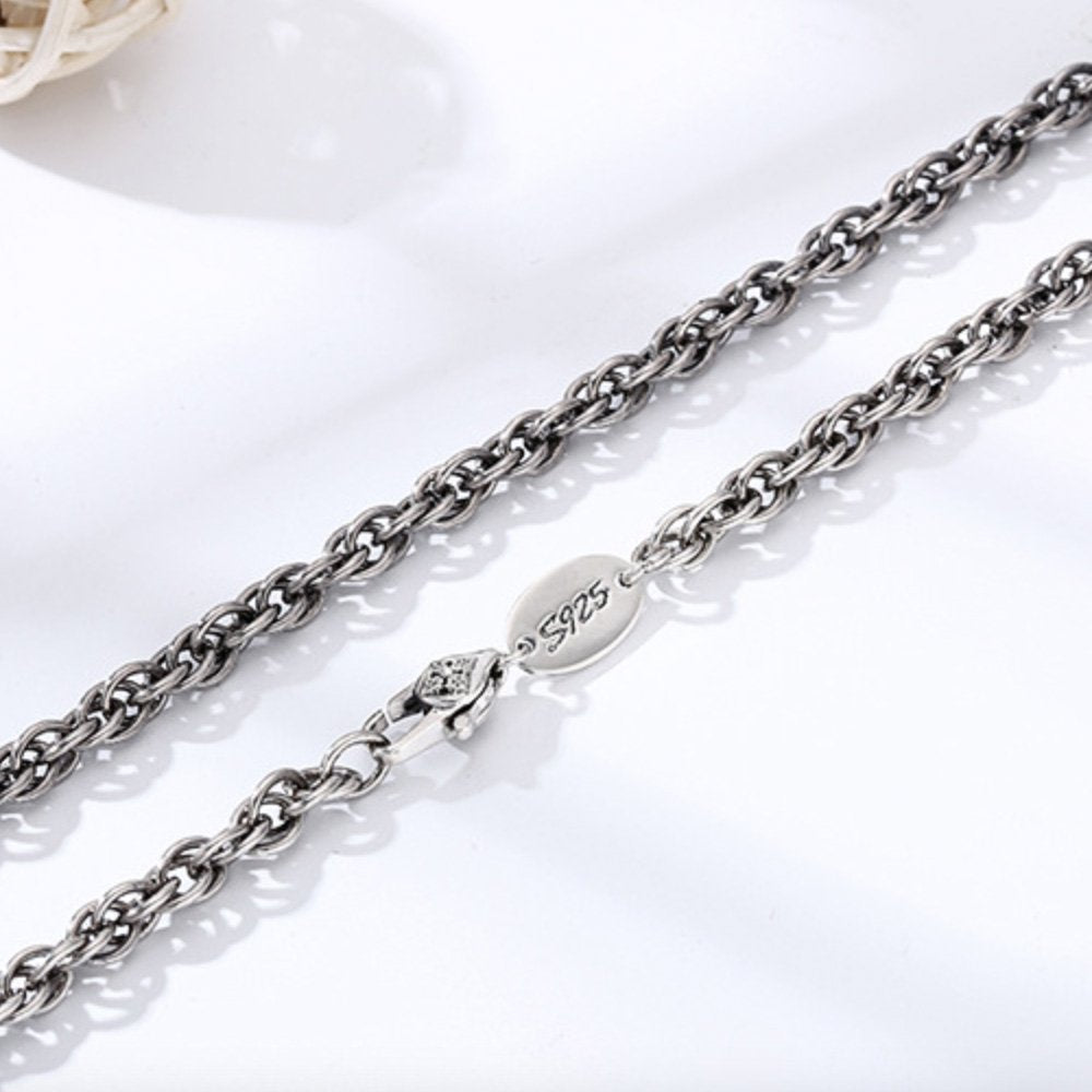 5 mm Men's Sterling Silver Rope Chain 20"-26"