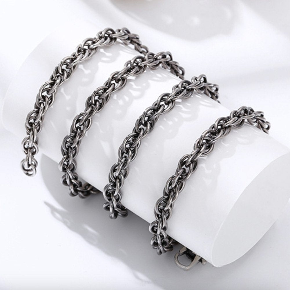 5 mm Men's Sterling Silver Rope Chain 20"-26"