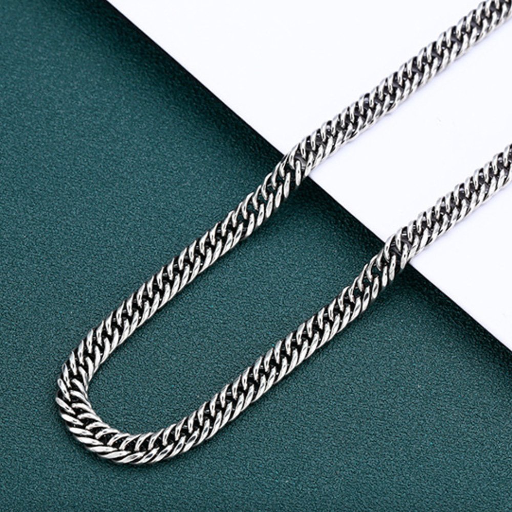 6 mm Men's Sterling Silver Cuban Chain 20”-26”