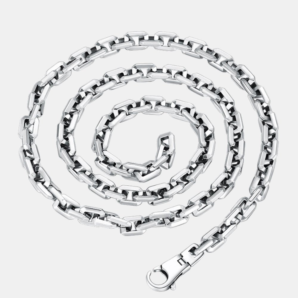 6 mm Men's Sterling Silver Anchor Link Chain 20”-28”