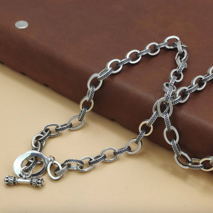 7 mm Men's Sterling Silver Oval Link Chain 20”