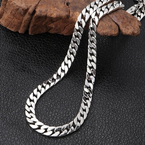 8 mm Men's Sterling Silver Curb Chain 22”-26”