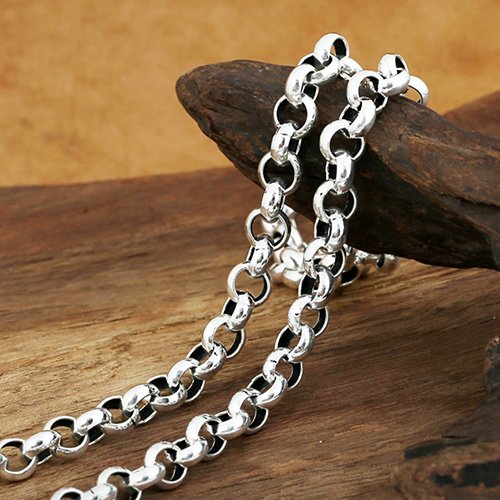 8 mm Men's Sterling Silver Rolo Chain 20"-24"