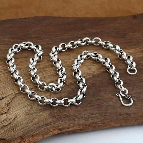 8 mm Men's Sterling Silver Rolo Chain 20"-24"