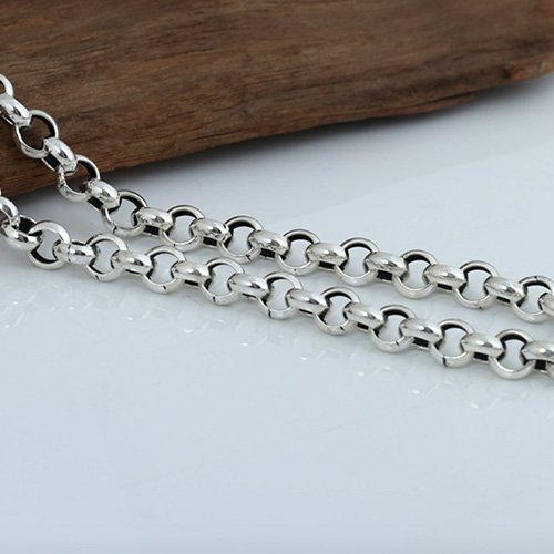 8 mm Men's Sterling Silver Rolo Chain 20"-24"