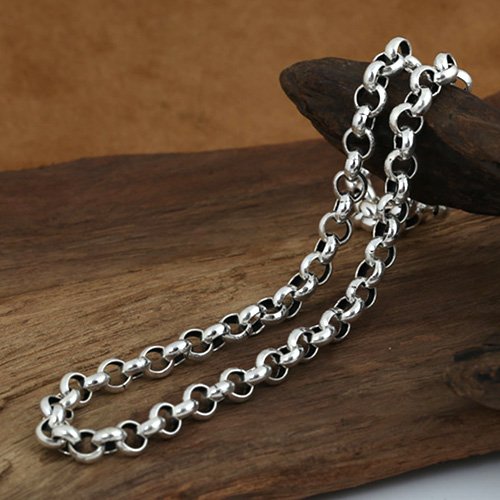 8 mm Men's Sterling Silver Rolo Chain 20"-24"