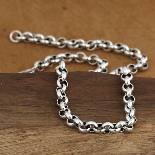 8 mm Men's Sterling Silver Rolo Chain 20"-24"