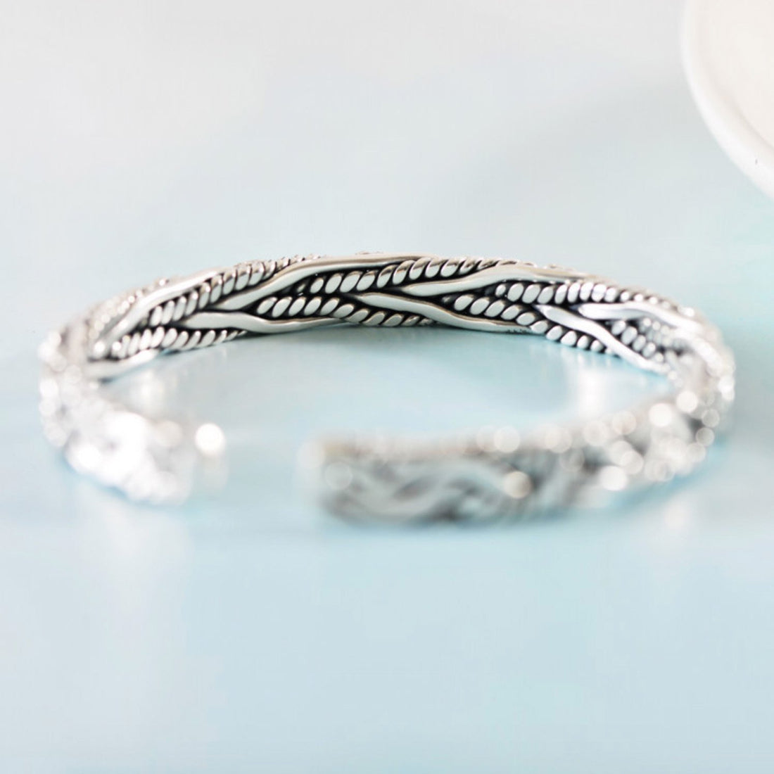 Fine Silver Braided Cuff Bracelet