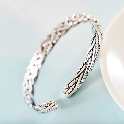 Fine Silver Braided Cuff Bracelet