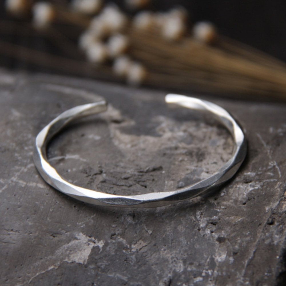 Fine Silver Cutting Cuff Bracelet