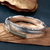 Fine Silver Feather Bangle Bracelet