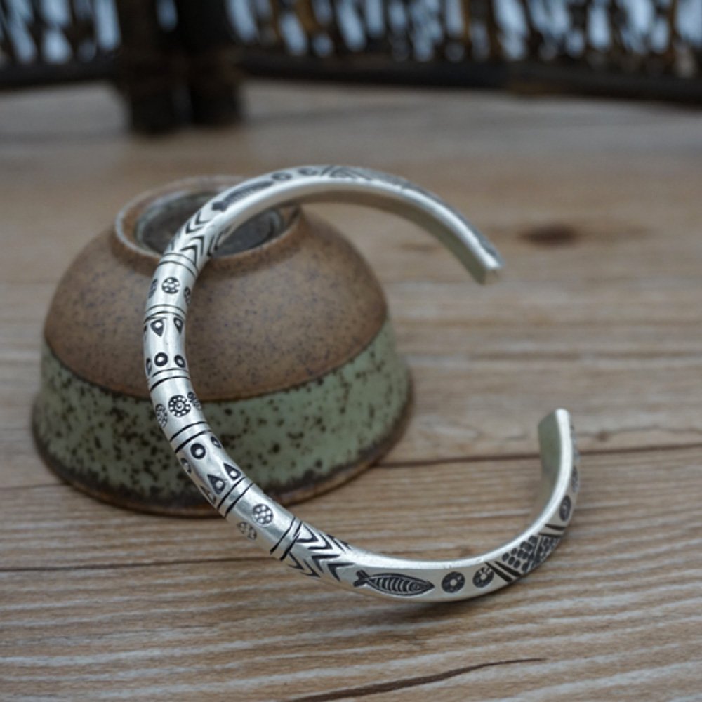 Fine Silver Handmade Bold Cuff Bracelet
