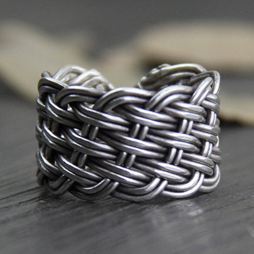 Fine Silver Wide Braided Wrap Ring