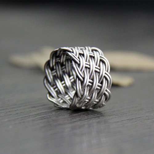 Fine Silver Wide Braided Wrap Ring