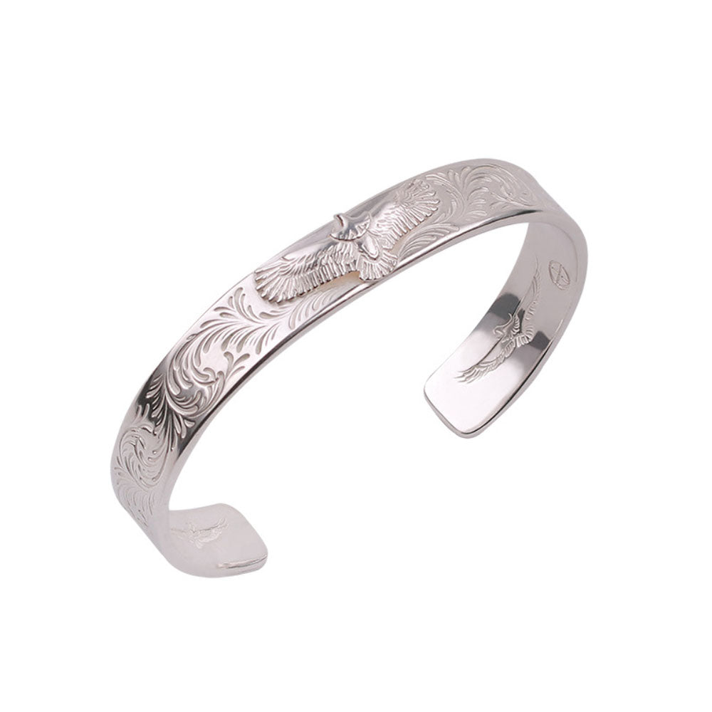 Handmade Sterling Silver Eagle Cuff Bracelet for Men