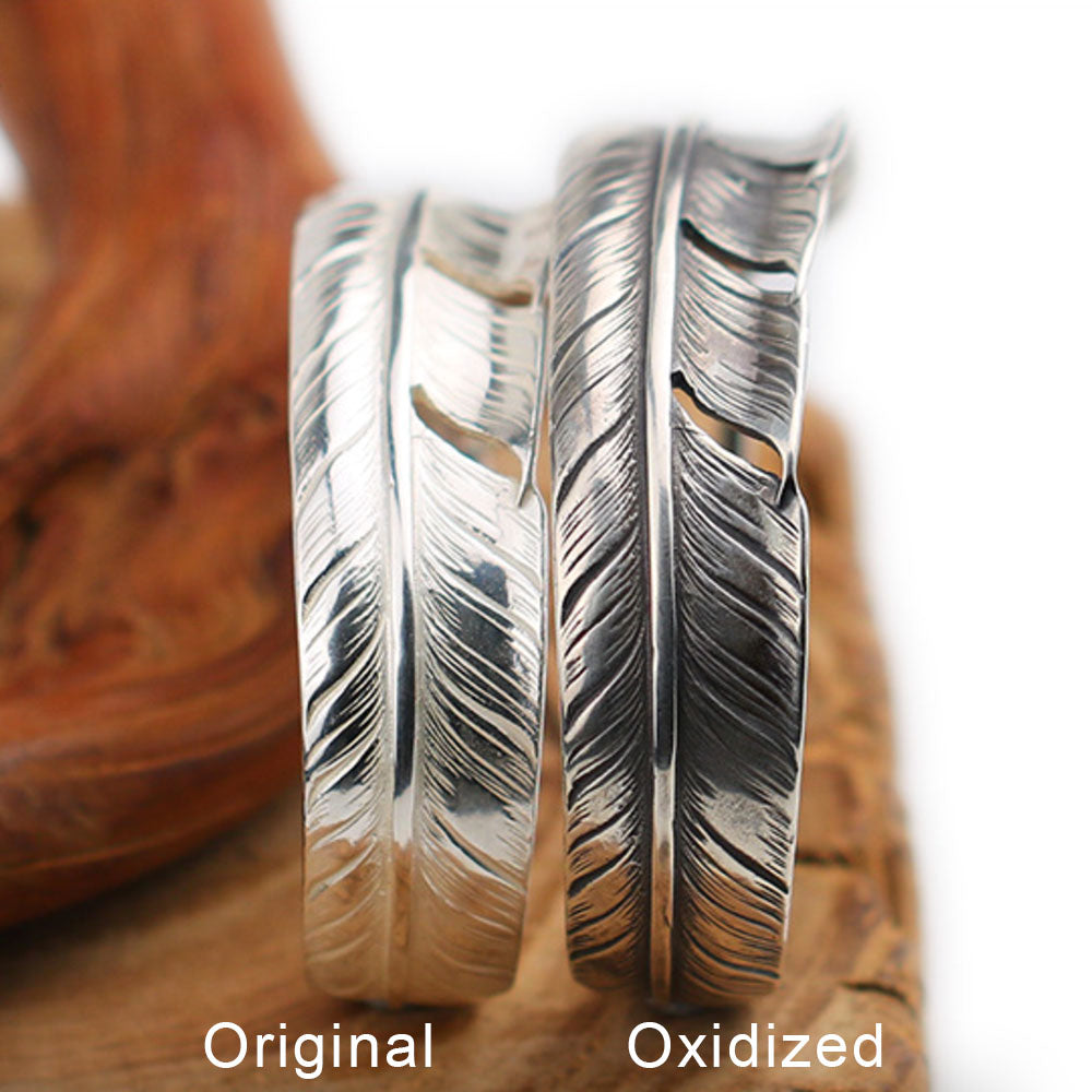 Handmade Sterling Silver Feather Cuff Bracelet