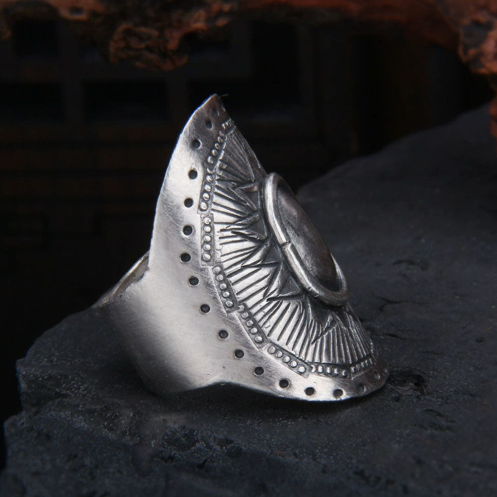 Hill Tribe Silver Sunflower Wide Ring