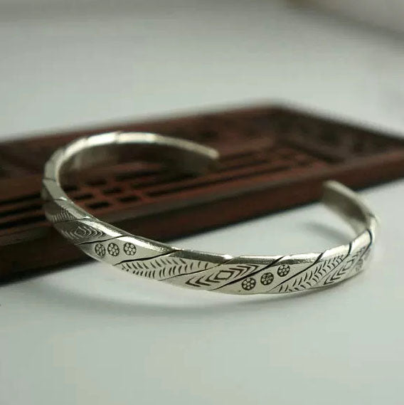 Hill Tribe Silver Twisted Cuff Bracelet