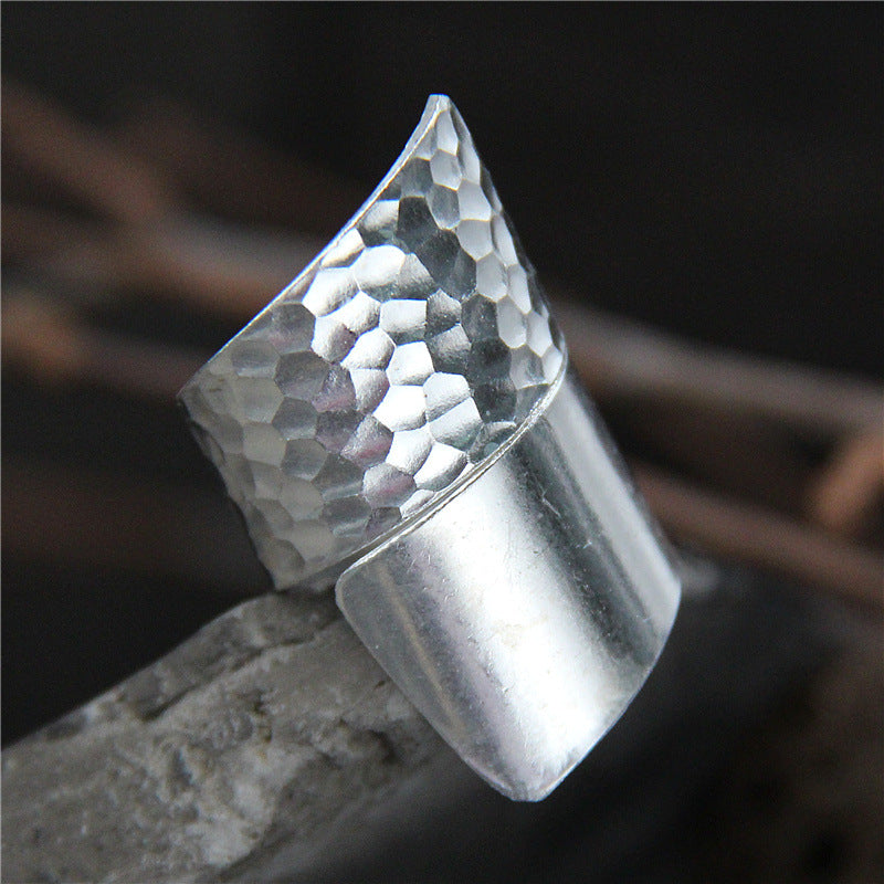 Hill Tribe Silver Hammered Wide Ring