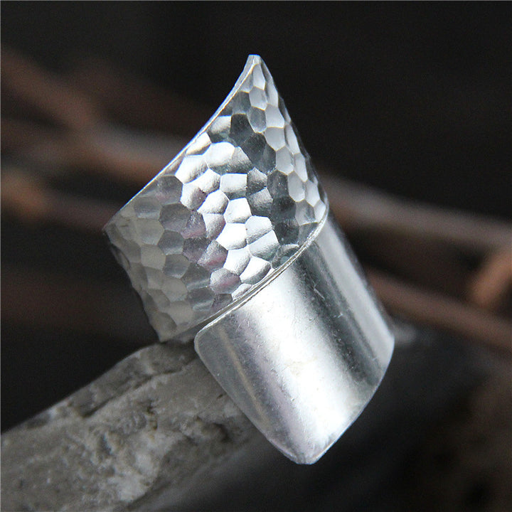 Hill Tribe Silver Hammered Wide Ring